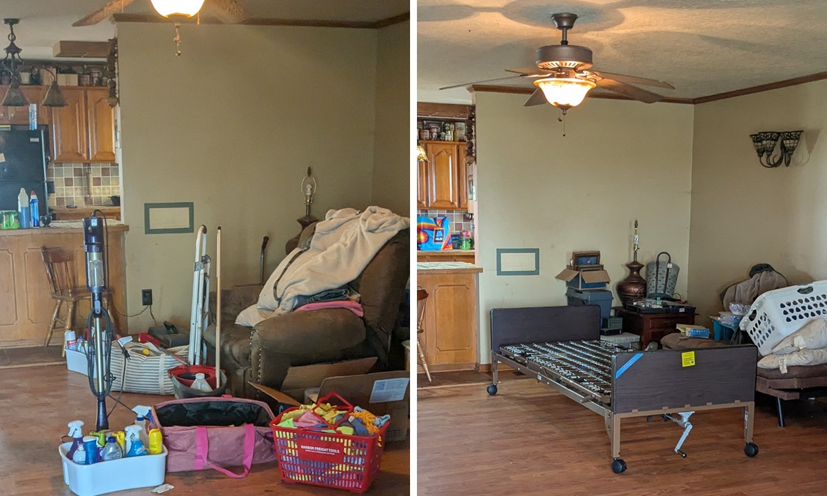 Whole-room reset before and after